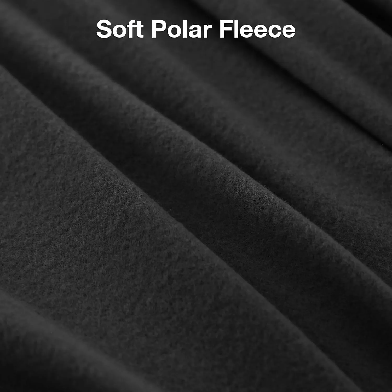 Fleece Twin Sheets Set 3-Piece Micro Polar Fleece Bed Sets with 15" Deep Pocket Fitted Soft Warm Sheet, Flat Sheet and Pillowcase, Black