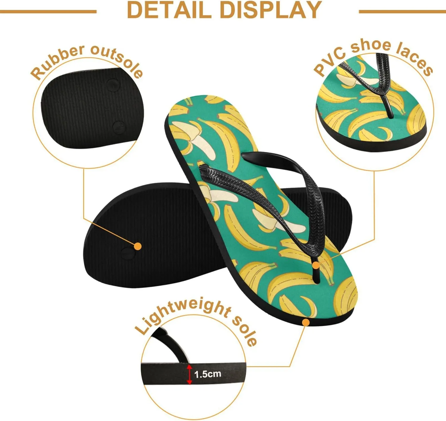 Flip Flops for Men Women Summer Beach Sandal Bathroom Shower Shoes