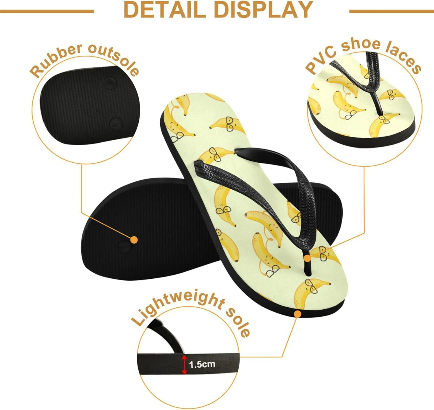 Flip Flops for Men Women Summer Beach Sandal Bathroom Shower Shoes