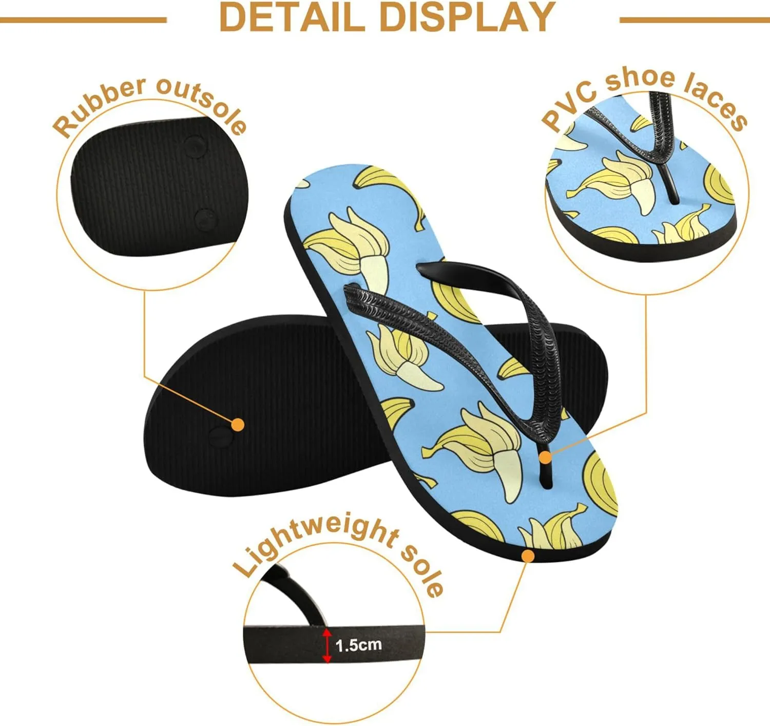 Flip Flops for Men Women Summer Beach Sandal Bathroom Shower Shoes