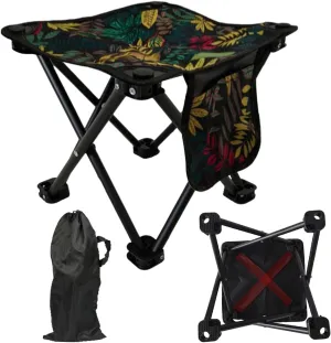 Folding Camping Chair - Outdoor Folding Chair | 600D High-Density Oxford Cloth Metal Tube Heavy Duty Stool with Storage Bag | Comfortable Support for Travel Beach Fishing Mountaineering Sports