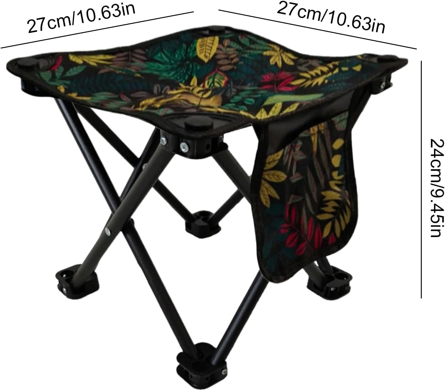 Folding Camping Chair - Outdoor Folding Chair | 600D High-Density Oxford Cloth Metal Tube Heavy Duty Stool with Storage Bag | Comfortable Support for Travel Beach Fishing Mountaineering Sports