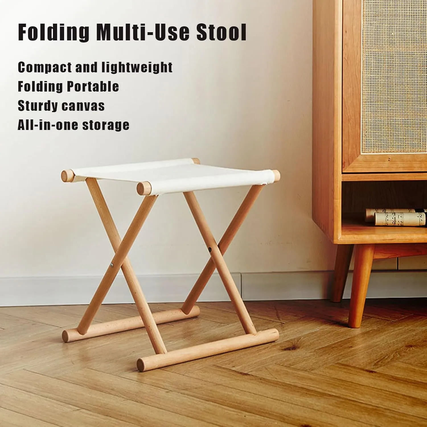 Folding Stool Portable Seat Camping Outdoor, Outdoor Furniture Beach s Break Solid Wood Recliner Canvas for Pool Leisure Lounge, 1, Blue