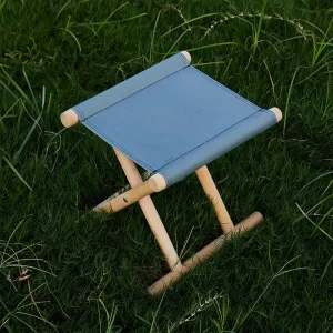 Folding Stool Portable Seat Camping Outdoor, Outdoor Furniture Beach s Break Solid Wood Recliner Canvas for Pool Leisure Lounge, 1, Blue