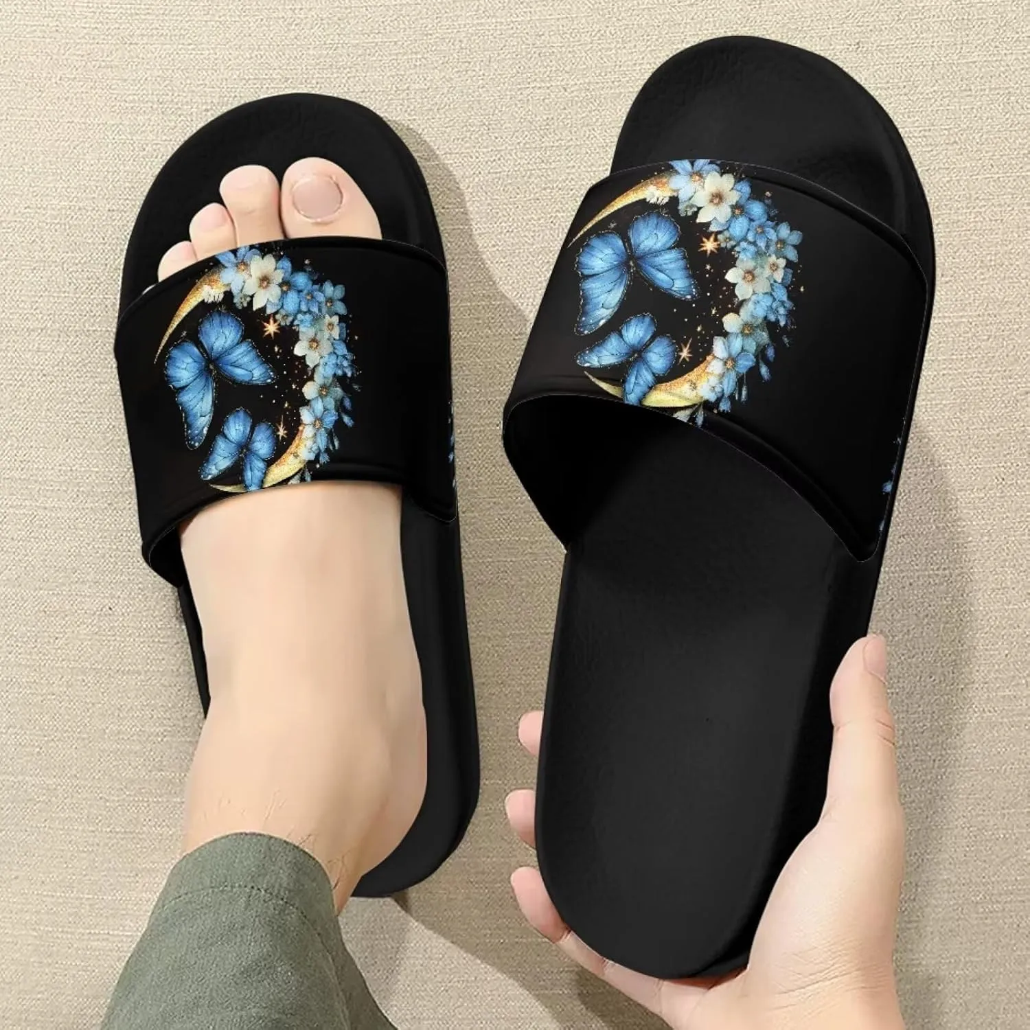 Forchrinse Jamaican Flag Mens Womens Slide Sandals Indoor Outdoor Sandals Slippers Lightweight Soft Shower Slippers