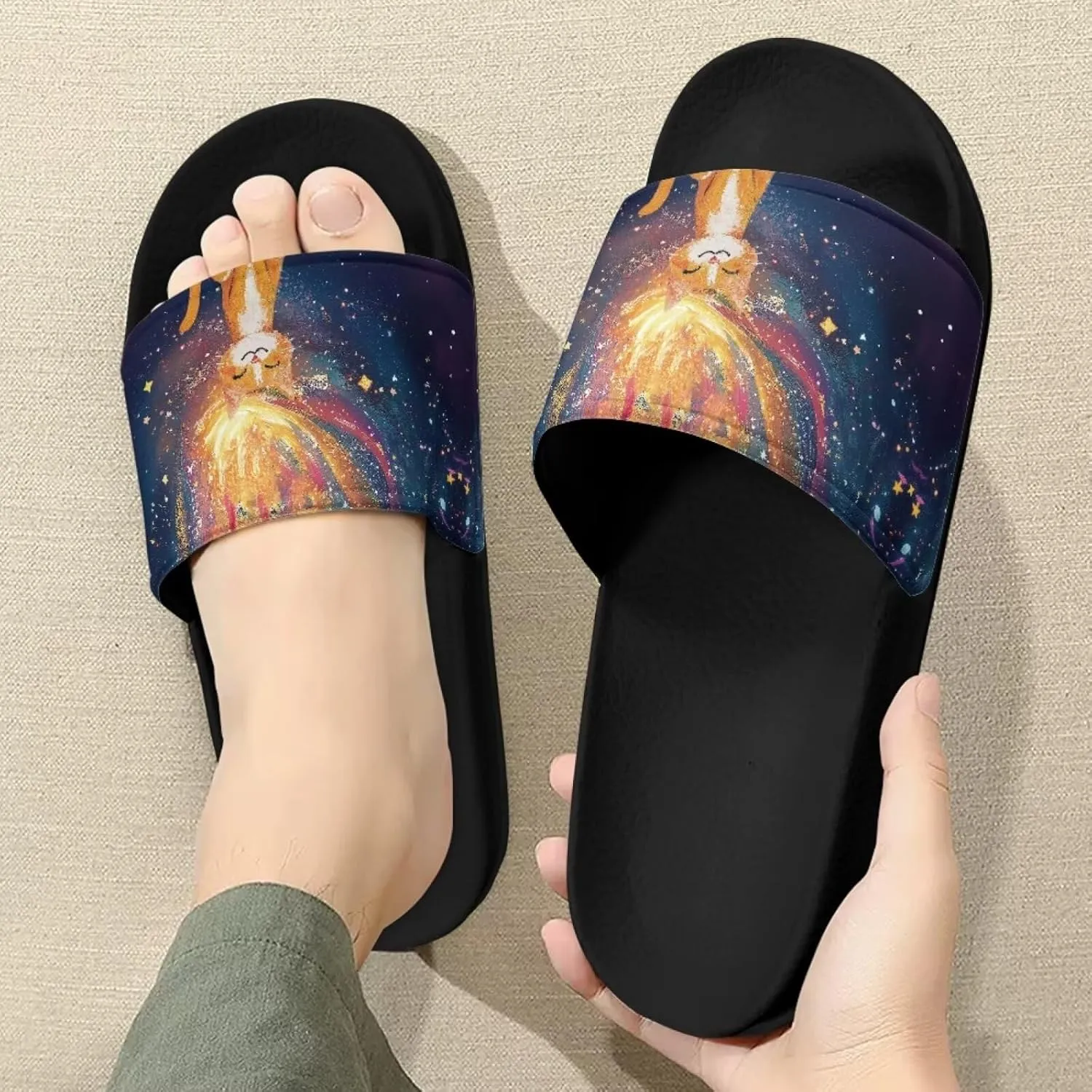 Forchrinse Jamaican Flag Mens Womens Slide Sandals Indoor Outdoor Sandals Slippers Lightweight Soft Shower Slippers