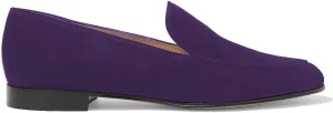 FOWT V Cut Loafer Flats for Women Slip on Ballet Flat Round Toe Loafers Low Bock Heels Shoes,Black Velvety Suede Flats Casual Summer Dress Comfort Soft Walking Shoes Size 4-16 US