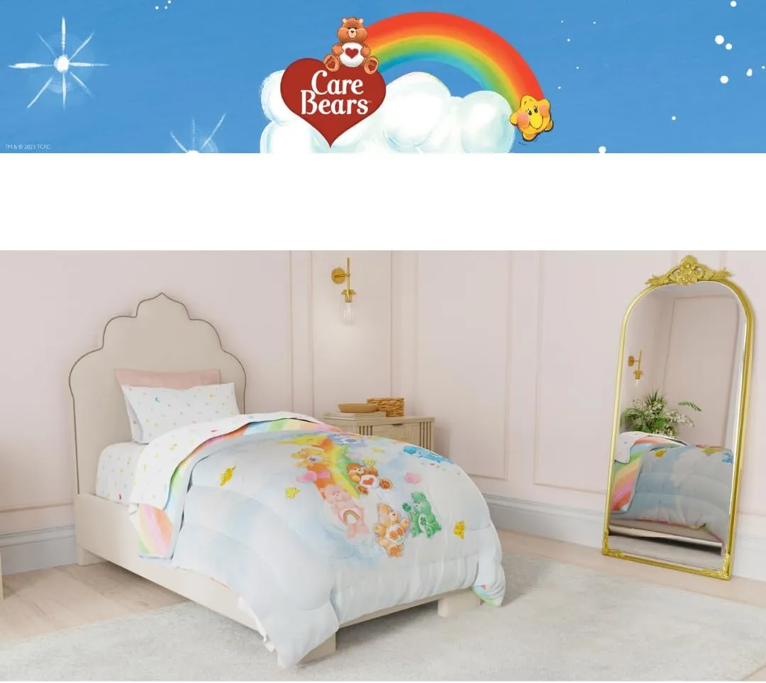 Franco Care Bears Classic Super Soft Cozy Reversible Microfiber Comforter and Sheet Set, 4 Piece Twin Size, (Official Licensed Product) Collectibles