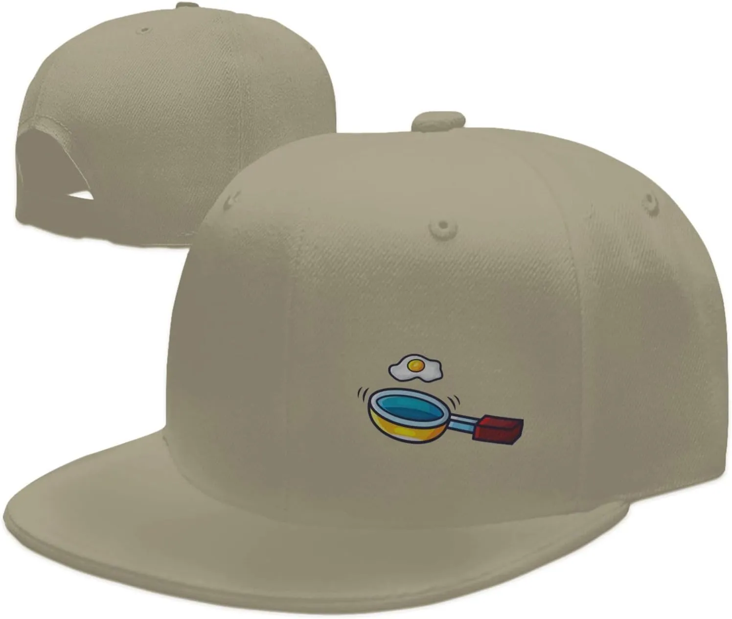 Frying Pan with Eggs Snapback Hats for Men Women Baseball Cap Flat Bill Brim Hat