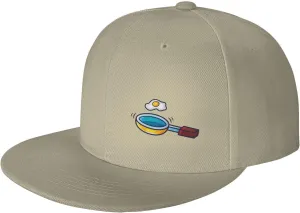 Frying Pan with Eggs Snapback Hats for Men Women Baseball Cap Flat Bill Brim Hat