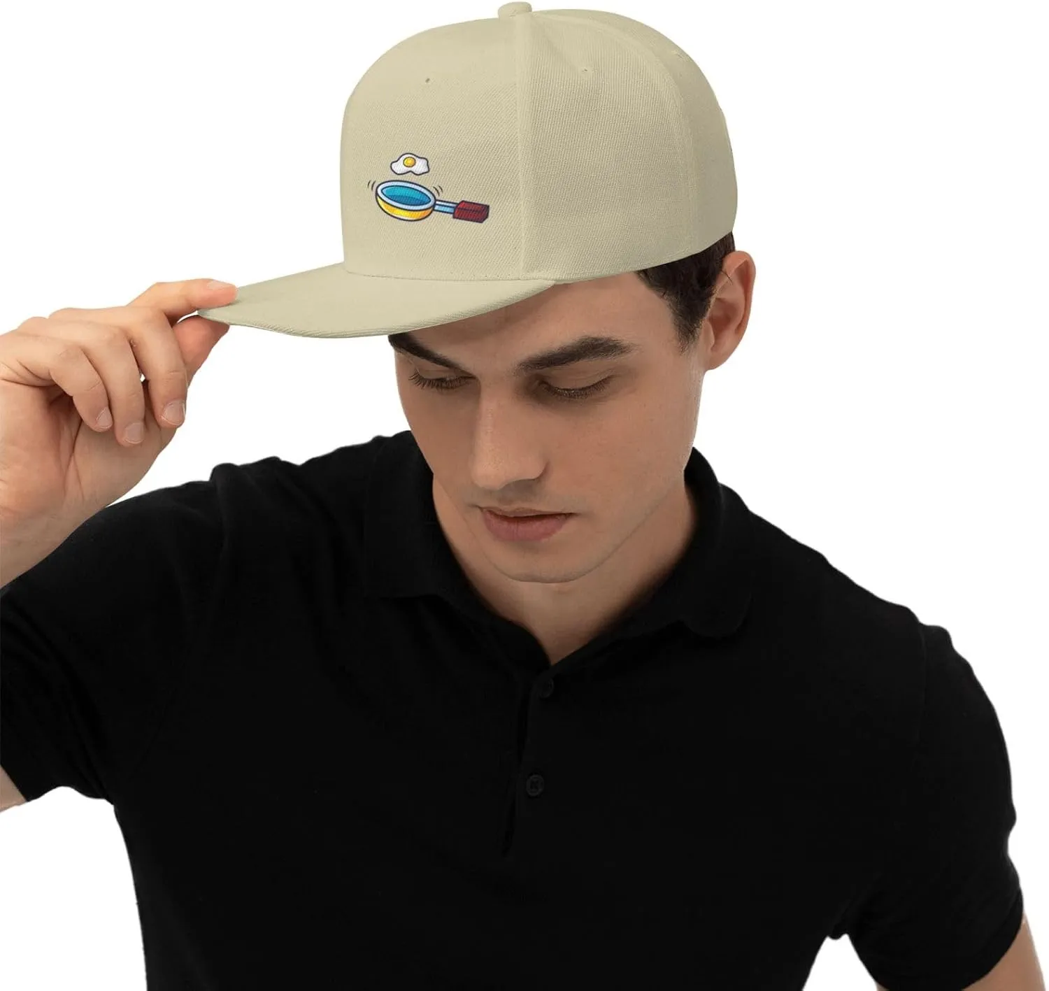 Frying Pan with Eggs Snapback Hats for Men Women Baseball Cap Flat Bill Brim Hat
