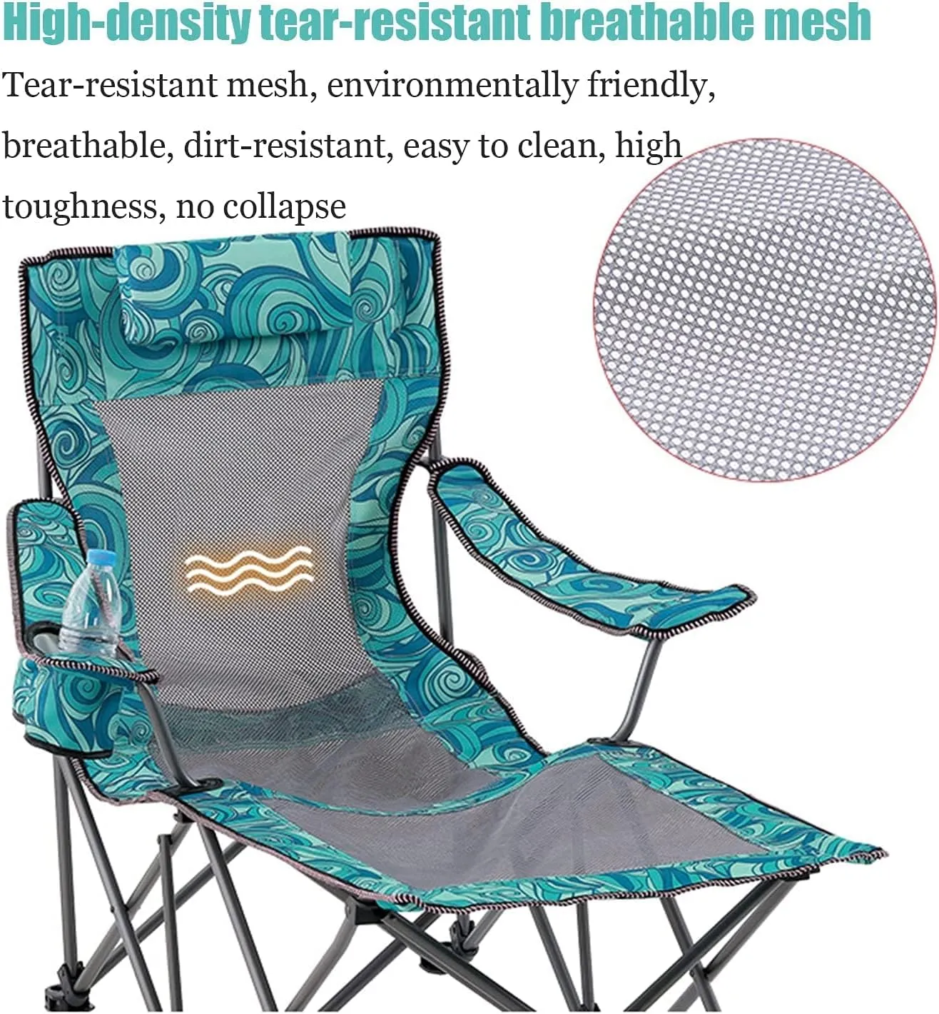 Gaming chair , Camping Chairs Outdoor Furniture Beach Chairs Portable Camping Chair With Footrest Mesh Backrest Folding Reclining Lunch Break Bed Sitting Lying Dual-Purpose Beach Seat Folding Chairs P