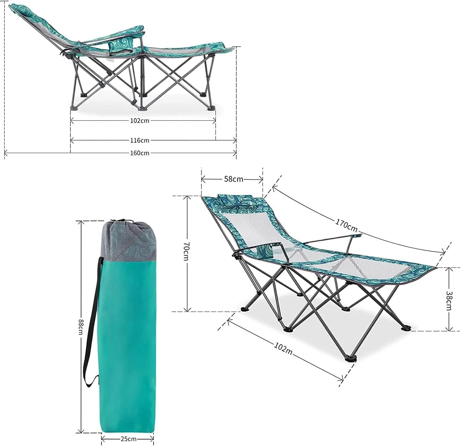 Gaming chair , Camping Chairs Outdoor Furniture Beach Chairs Portable Camping Chair With Footrest Mesh Backrest Folding Reclining Lunch Break Bed Sitting Lying Dual-Purpose Beach Seat Folding Chairs P