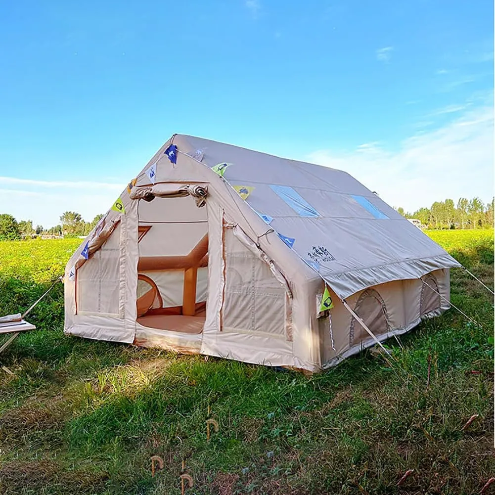 GeRRiT 12㎡ Large Space Inflatable Tent, Outdoor Camping Quick and Easy-to-Build Cabin, Portable Rainproof Inflatable Cabin