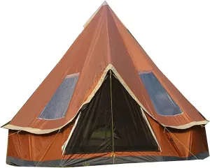 GeRRiT Pyramid Round Bell Tent, 210D Oxford Glamping Yurt Tent, Waterproof 4 Season Portable Outdoor Camping Tent, for Large Groups Families Camping Hunting & Outfitters, for 5-8 People Family