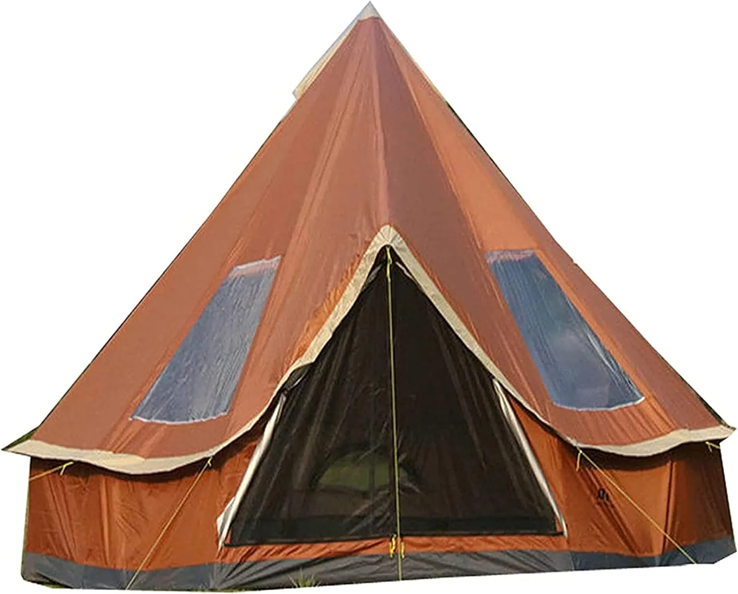 GeRRiT Pyramid Round Bell Tent, 210D Oxford Glamping Yurt Tent, Waterproof 4 Season Portable Outdoor Camping Tent, for Large Groups Families Camping Hunting & Outfitters, for 5-8 People Family