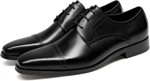 GIFENNSE Men's Dress Shoes Classic Calfskin Leather Wedding Oxford Formal Shoes