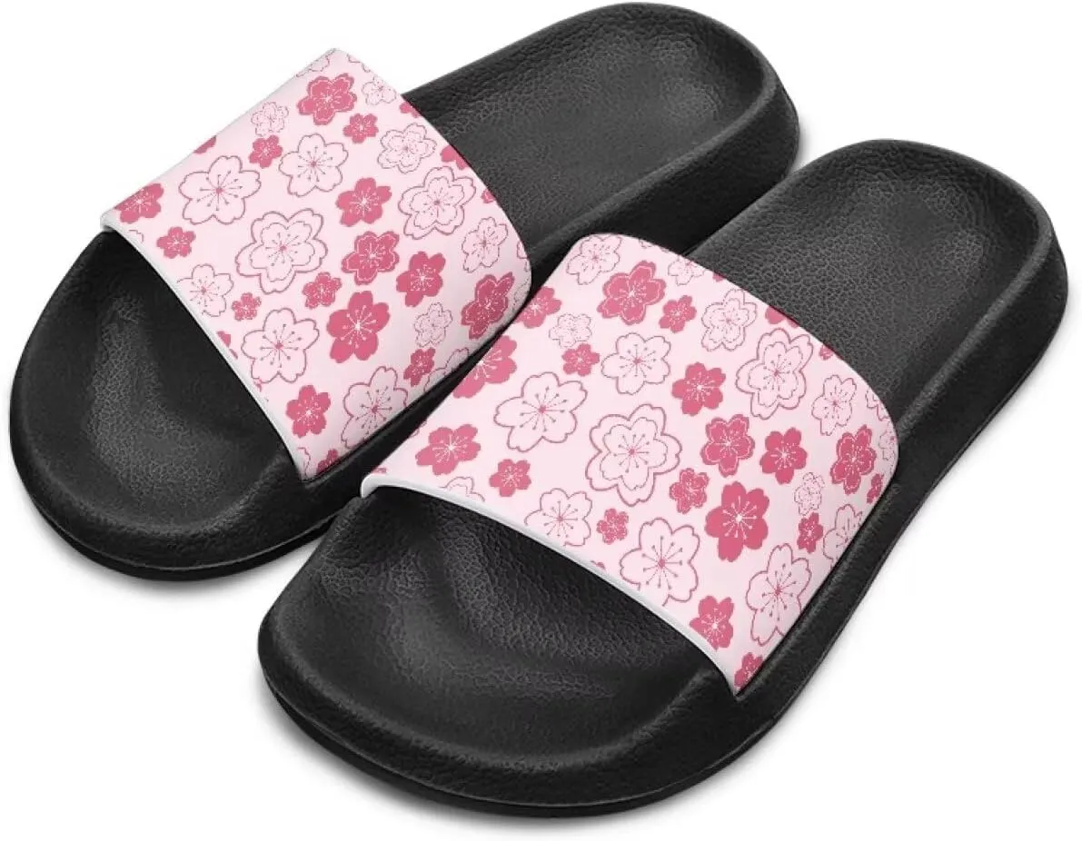 Girls Beach Slippers Open Toe Non Slip Summer Sandals Quick Drying Flat Sandals Soft Sole Bathroom Shoes