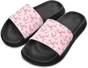 Girls Beach Slippers Open Toe Non Slip Summer Sandals Quick Drying Flat Sandals Soft Sole Bathroom Shoes