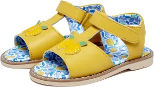 Girl's Sandals With Animal and Fruit Patterns, Open Toed Summer Beach Sandals, Genuine Leather Soft Anti Slip Flat Princess Sandals (Girls/Children)