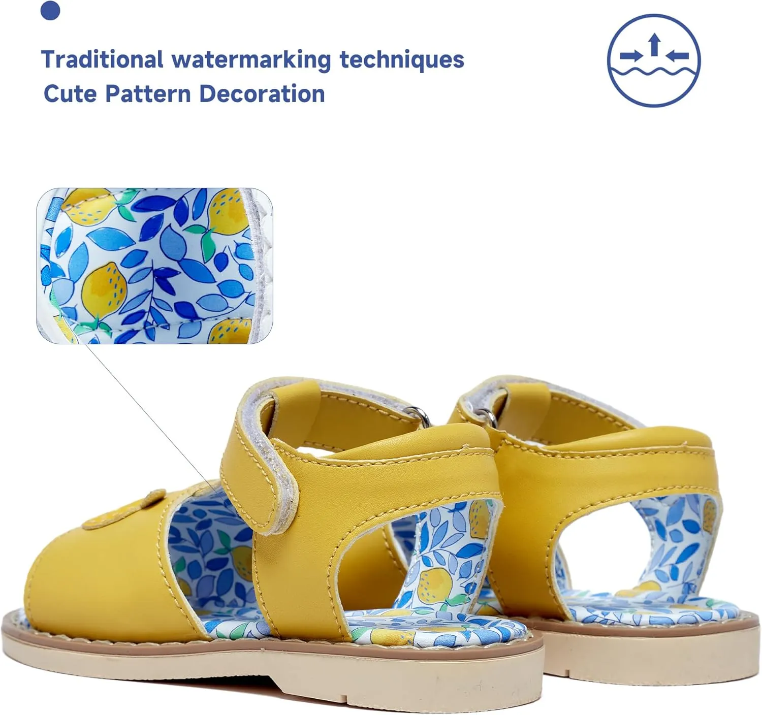 Girl's Sandals With Animal and Fruit Patterns, Open Toed Summer Beach Sandals, Genuine Leather Soft Anti Slip Flat Princess Sandals (Girls/Children)