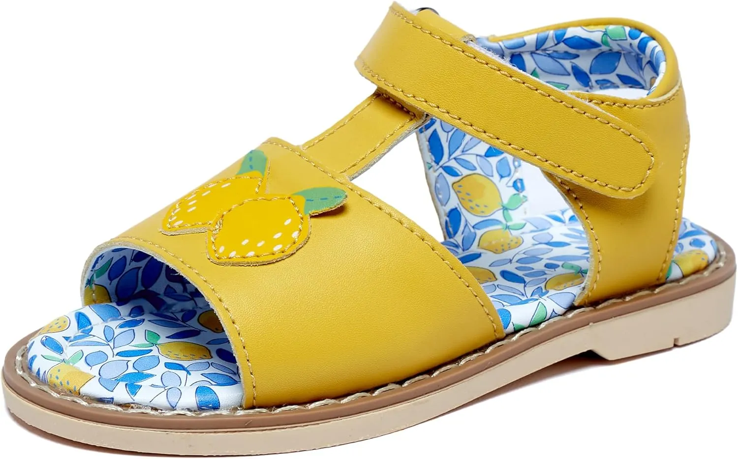 Girl's Sandals With Animal and Fruit Patterns, Open Toed Summer Beach Sandals, Genuine Leather Soft Anti Slip Flat Princess Sandals (Girls/Children)