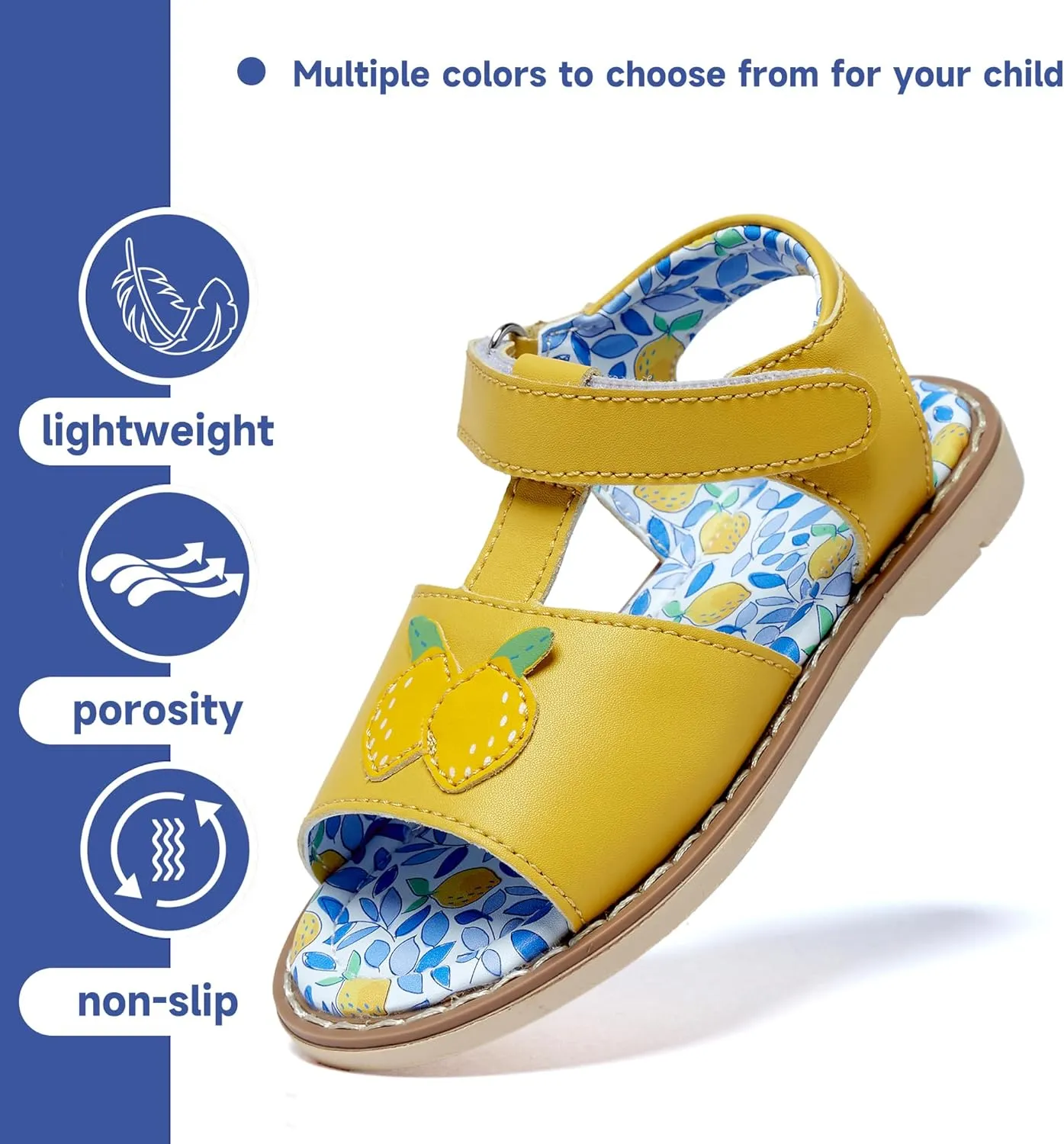 Girl's Sandals With Animal and Fruit Patterns, Open Toed Summer Beach Sandals, Genuine Leather Soft Anti Slip Flat Princess Sandals (Girls/Children)