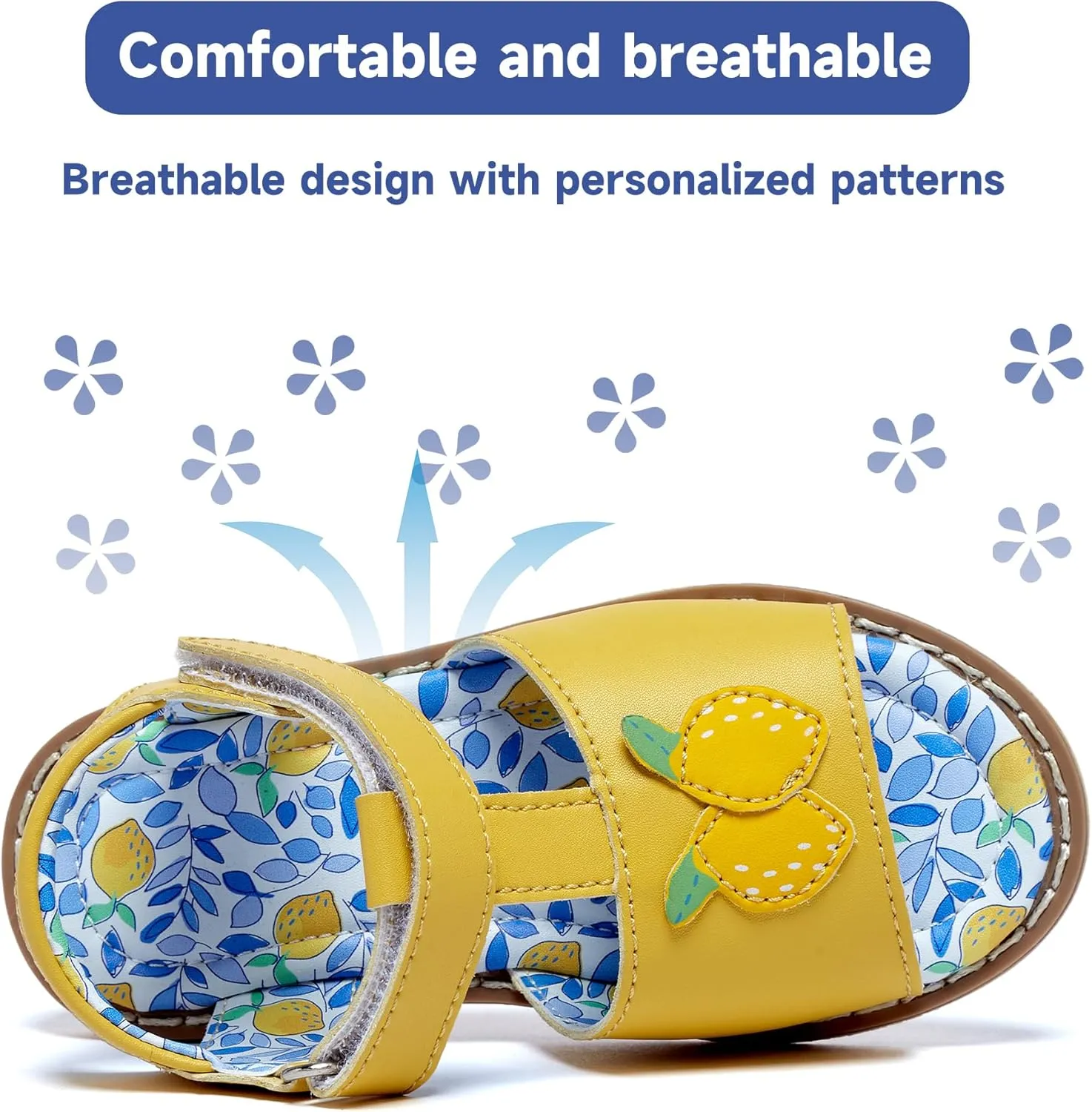 Girl's Sandals With Animal and Fruit Patterns, Open Toed Summer Beach Sandals, Genuine Leather Soft Anti Slip Flat Princess Sandals (Girls/Children)