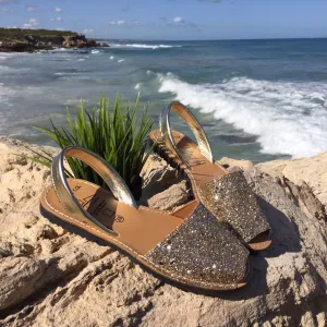 Gold Glitter Ladies Leather Sandal-last pair size 36!!