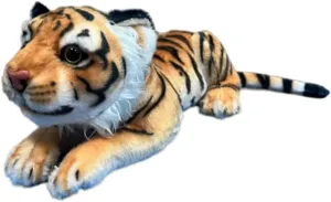 GracesDawn Yellow Recumbent Tiger Doll, Large Stuffed Animal Tiger, Plush Toy Zodiac Tiger, Stuffed Animal Plush cat (23.6 inches Long)