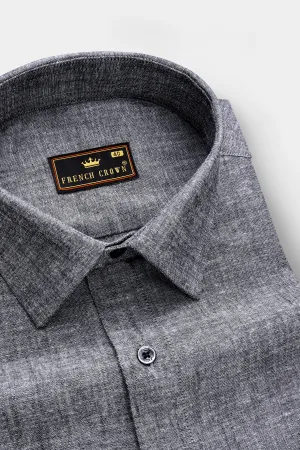 Graphite-Shuttle Gray Textured Oxford Premium Cotton Dress Shirt