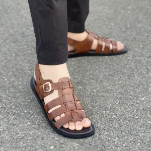 Hand made Classic Brown Sandal SS-2342