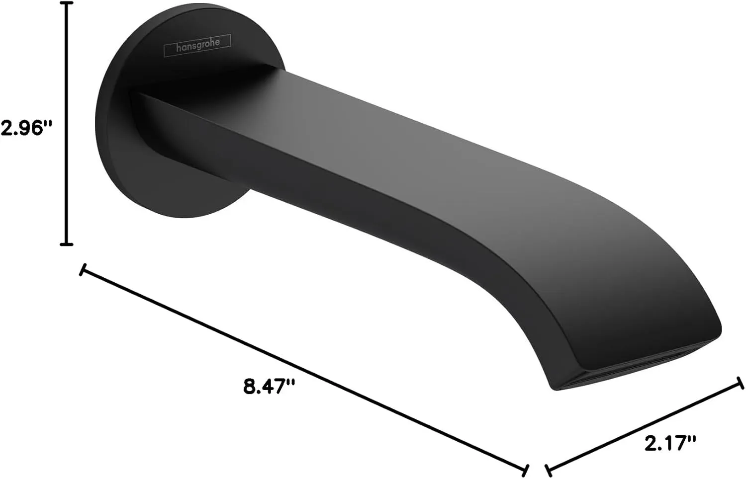 hansgrohe Vivenis Modern Tub Spout in Matte Black, 75410671