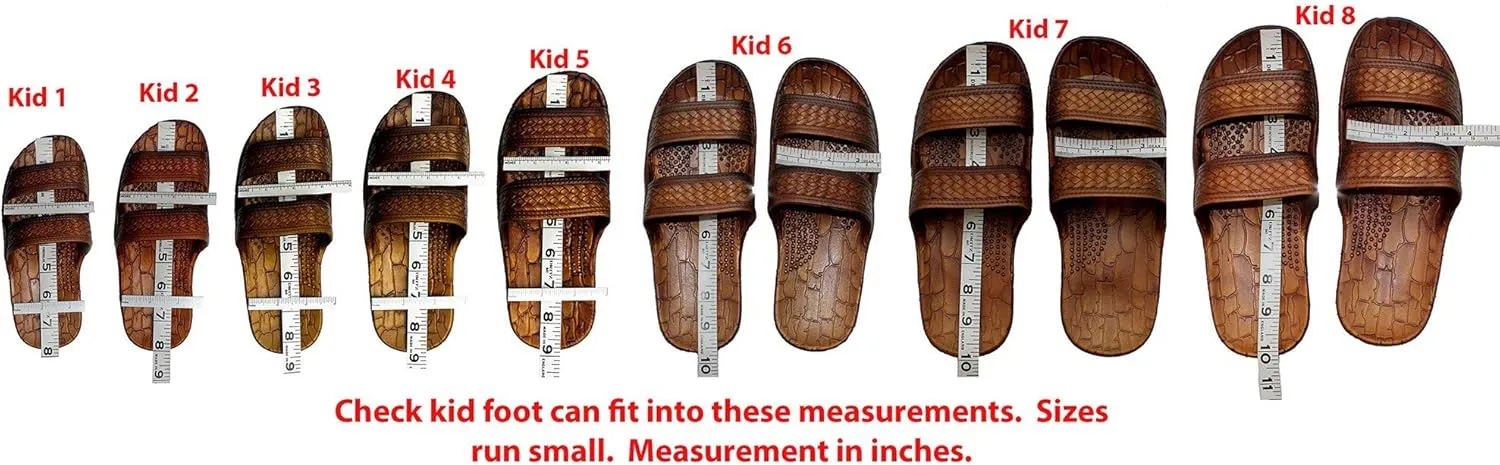 Hawaii Brown and Black Jesus sandals (Small Kid/Big Kid)