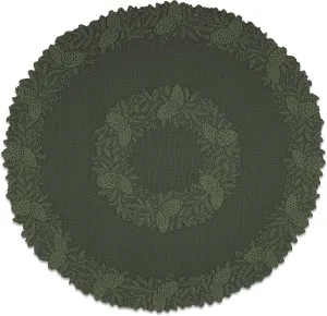 Heritage Lace Highland Pine 42" Round Aspen Green Table Topper