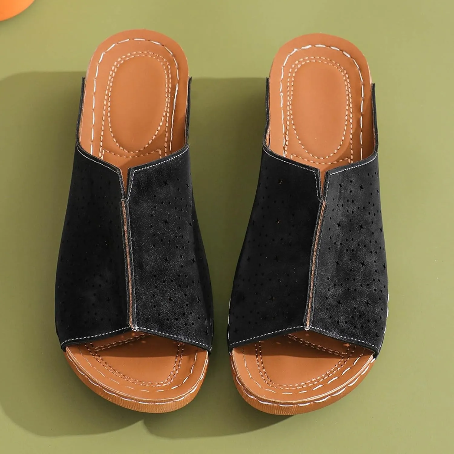 Hollow Out Wedge Sandals for Women 2025 new Arch Support Lightweight Soft Sole Platform Sandalias Breathable Orthotic Sandals