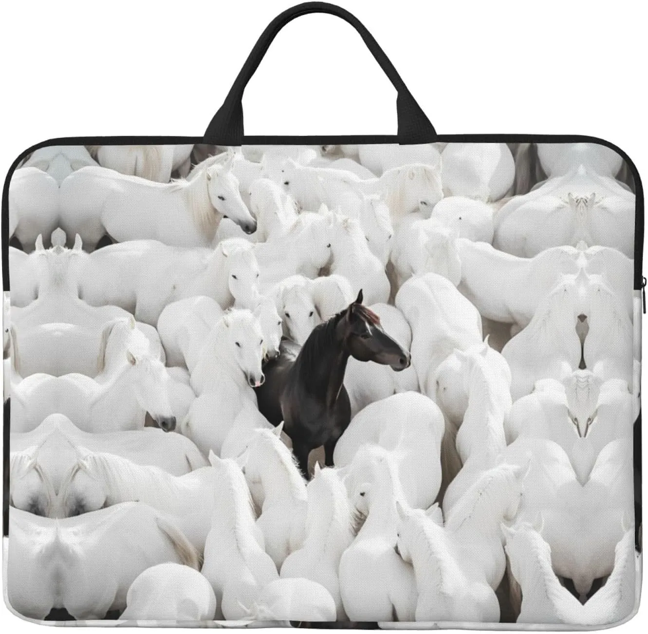 Horse herd Laptop bag Water Resistant 14-Inch Laptop Sleeve Oxford Fabric with Pearl Cotton Padding and Classic Carry Handle