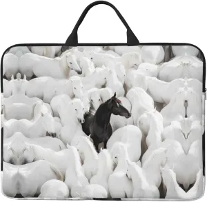 Horse herd Laptop bag Water Resistant 14-Inch Laptop Sleeve Oxford Fabric with Pearl Cotton Padding and Classic Carry Handle