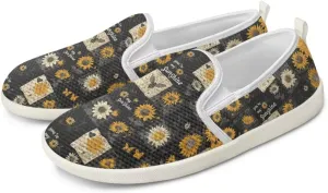 Howilath Cats Pattern Flat Shoes for Women Slip on Sneakers Lightweight Anti-Skid No Laces Running Sneakers