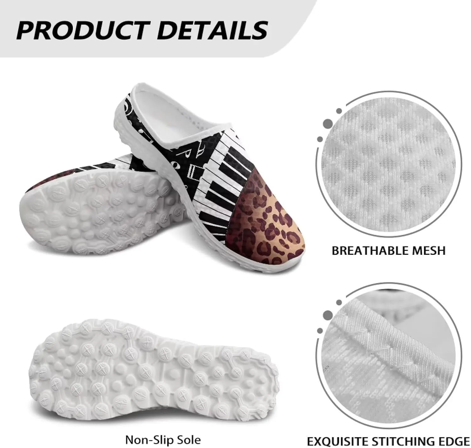 Howilath Womens Garden Shoes Clogs Soft Mules Non-Slip Garden Work Shoes with Arch Support EVA Flat Sandals for Casual