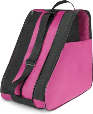 Ice Skate Bag, Large Capacity Roller Skate Bag for Both Kids and Adults, Breathable Figure Skating Bag with Adjustable Shoulder Strap Fit for Roller, Ice, Inline Skates