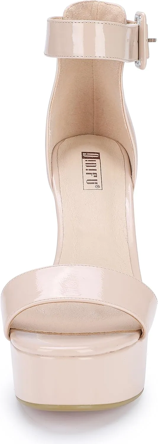 IDIFU Women's Ankle-Strap Heeled Sandal