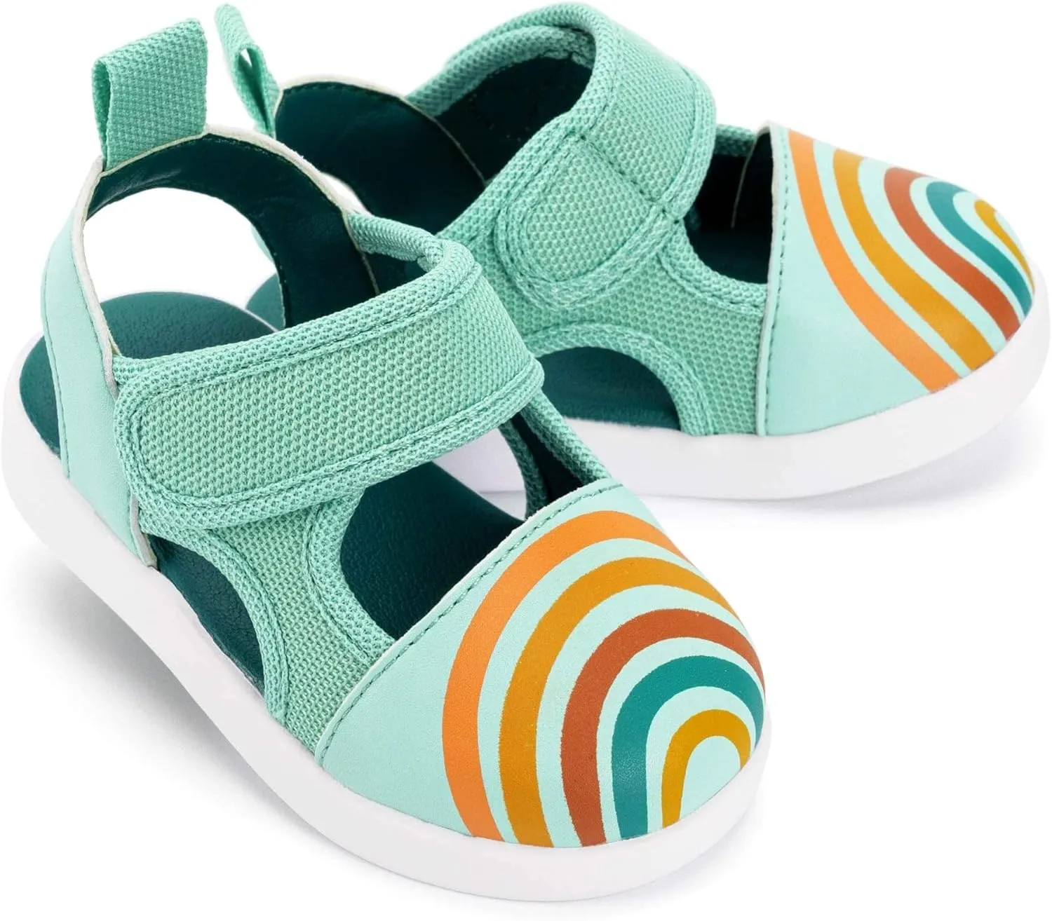 ikiki Non-Squeaky Sandals for Toddlers/Little Kids, Closed Toe