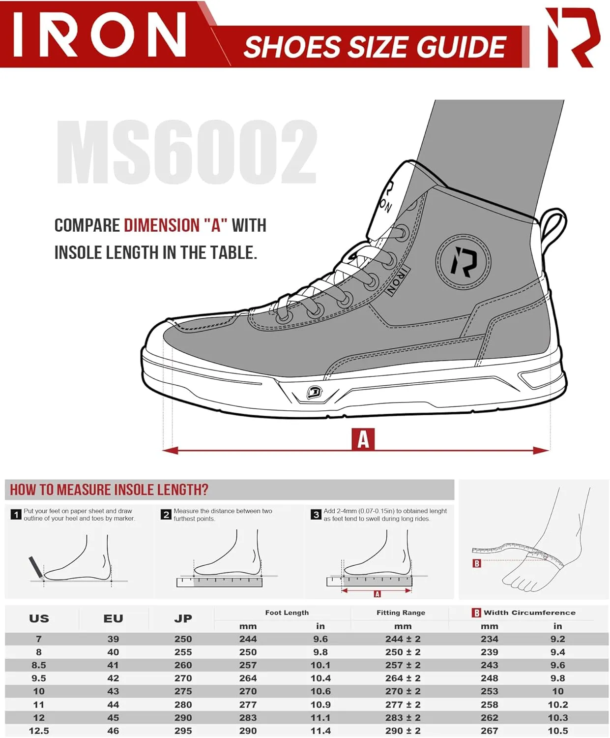 IRON JIA'S Motorcycle Shoes for Men, Anti-Slip Breathable Casual Motorcycle Riding Boots with Ankle Support, Shift Pad Black 12