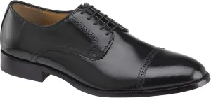Johnston & Murphy Men's Bradford Cap Toe Black Brush-Off Leather 11 3E US