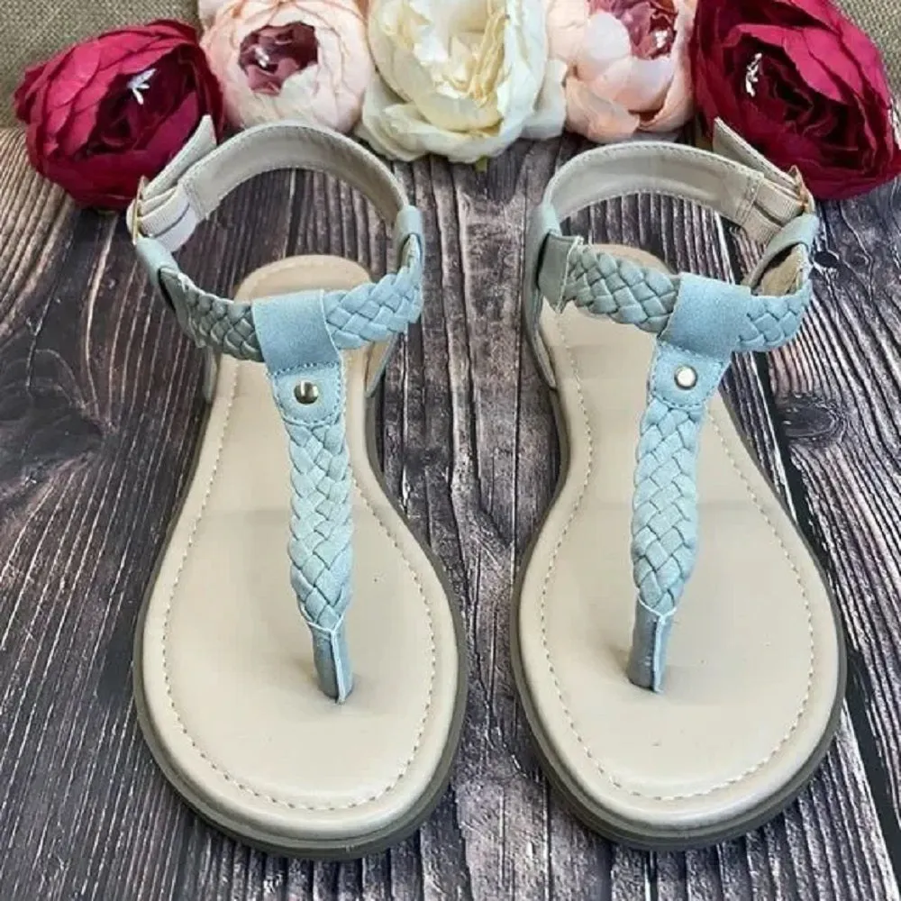Journee Grey  Genevive Sandals 8.5M
