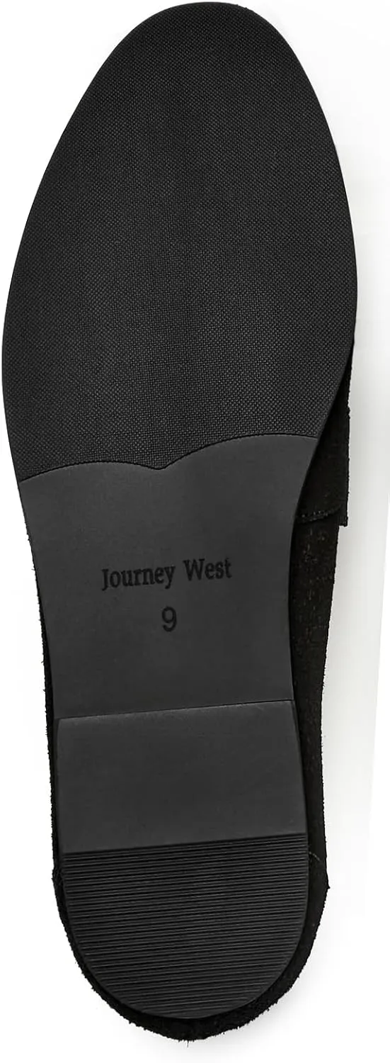 Journey West Men's Vintage Loafers for Men Belgian Loafers Slip-on Loafer Penny Loafer Casual Loafers