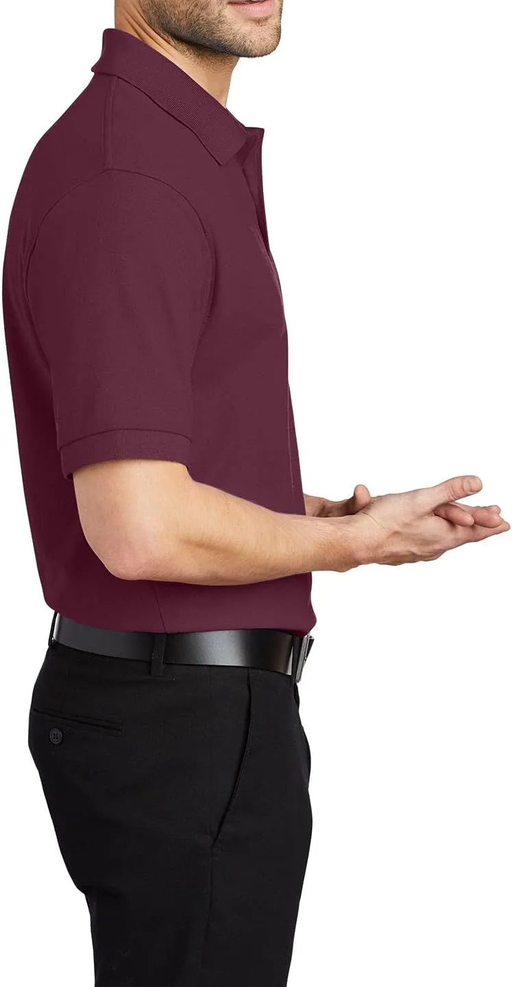 JustBlanks Men's Short Sleeves Silk Touch Polo Shirt 5-Ounce, Cotton-Poly Flat Knit Collar-Cuffs Polo Shirt for Men
