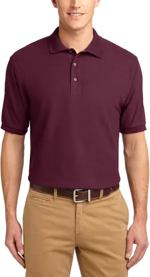 JustBlanks Men's Short Sleeves Silk Touch Polo Shirt 5-Ounce, Cotton-Poly Flat Knit Collar-Cuffs Polo Shirt for Men