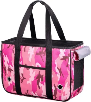 KAMEIOU Small Dog Cat Purse Carrier Soft-Sided Bag for Small Pets Pocket Mat Breathable Mesh Window Outdoor Travel Small Pet Puppy Cat Carrier Tote Bag for Small Dogs Rabbits Cats Carrier Shoulder Bag